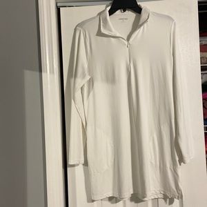 Women's Quarter Zip Long Sleeve Tunic Rash Guard Cover-up UPF 50 Sun Protection